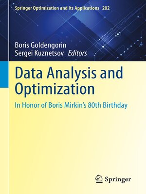 cover image of Data Analysis and Optimization
